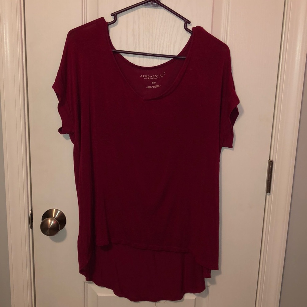 Maroon/red shirt flowy t-shirt